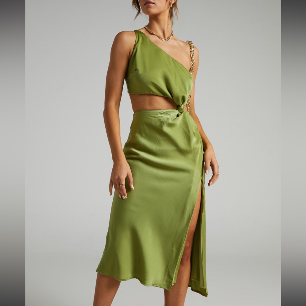 Showpo Kaniva One Shoulder Open Back Midi Dress SZ 10